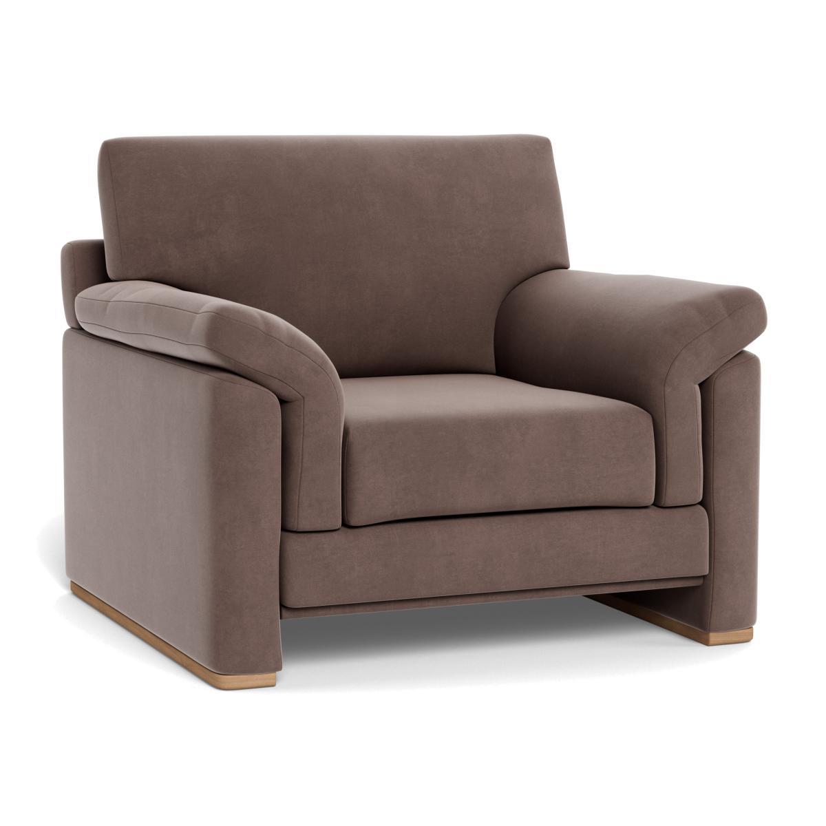 Heal's Paris II Armchair Smart Velvet Mouse Walnut Feet - Heal's UK Furniture – image 1
