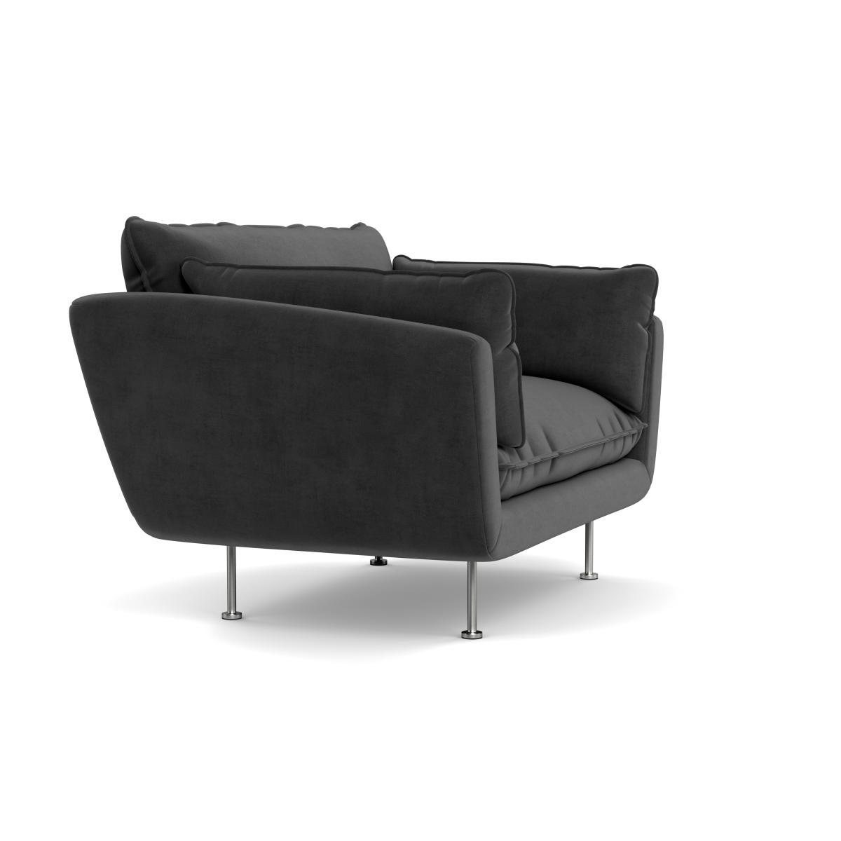 Heal's Allora Loveseat Smart Luxe Velvet Nickel Stainless Steel Feet - Heal's UK Furniture – image 2