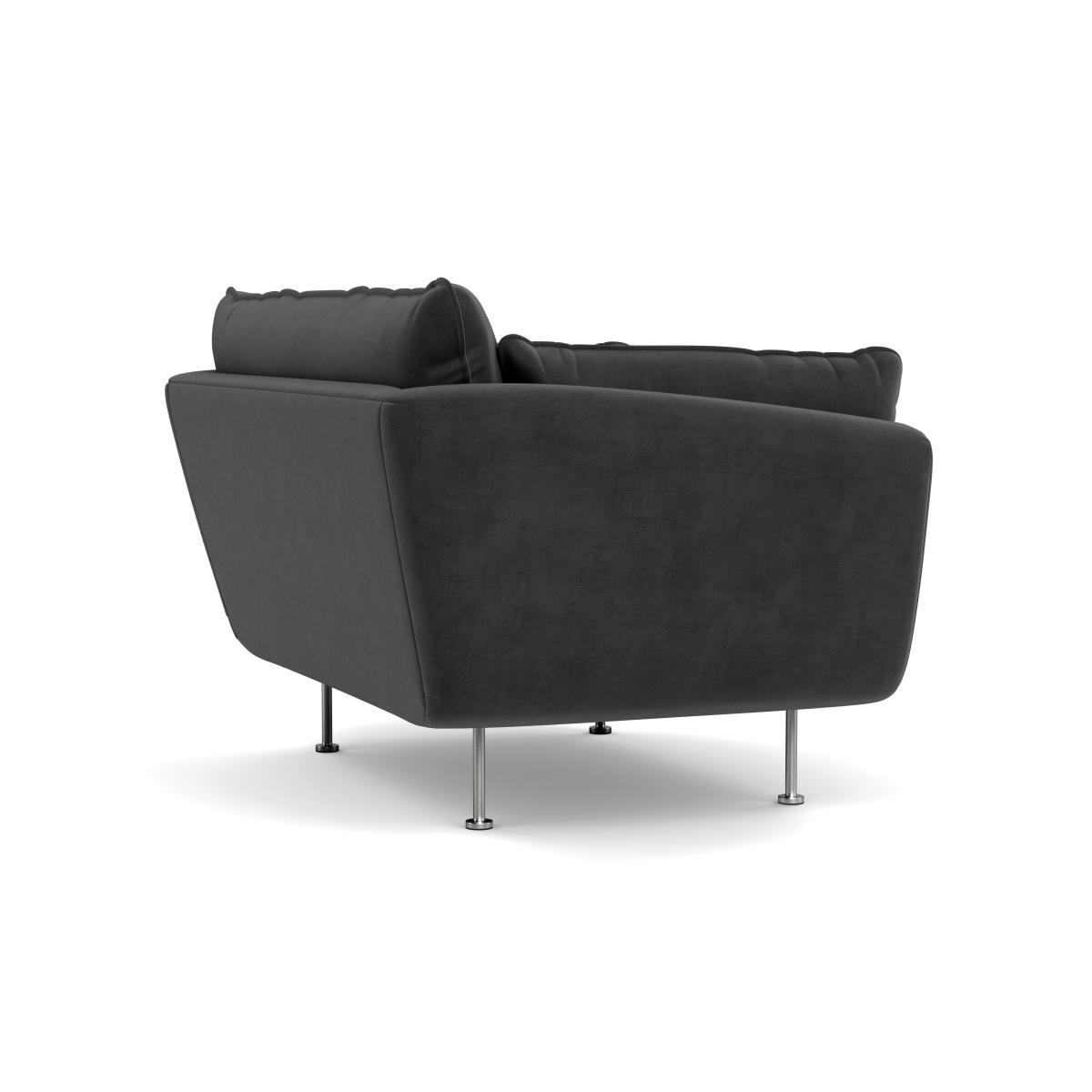Heal's Allora Loveseat Smart Luxe Velvet Nickel Stainless Steel Feet - Heal's UK Furniture – image 4