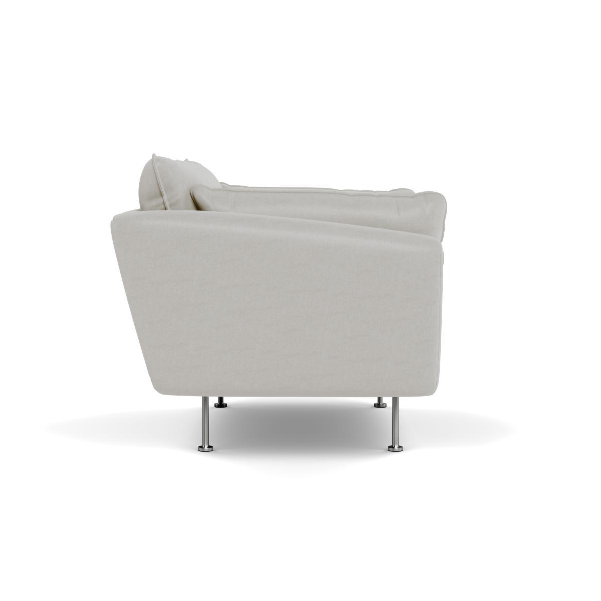 Heal's Allora Loveseat Capelo LinenCotton Sea Salt Stainless Steel Feet - Heal's UK Furniture – image 3
