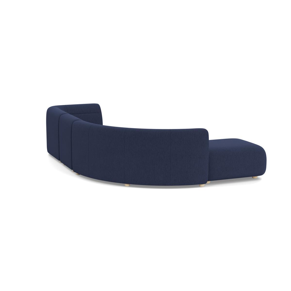 Heal's Lilli Left Hand Facing Curved Corner Sofa Smart Linen Mix Navy Natural Ash Feet - Heal's UK Furniture – image 4