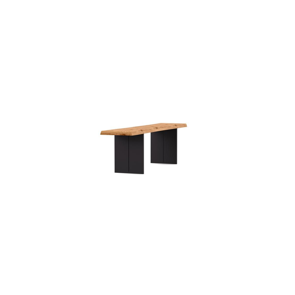 Heal's Berlin Bench 280x35cm Smoked Oak Straight Edge Filled Stainless Steel Legs - Heal's UK Furniture – image 2