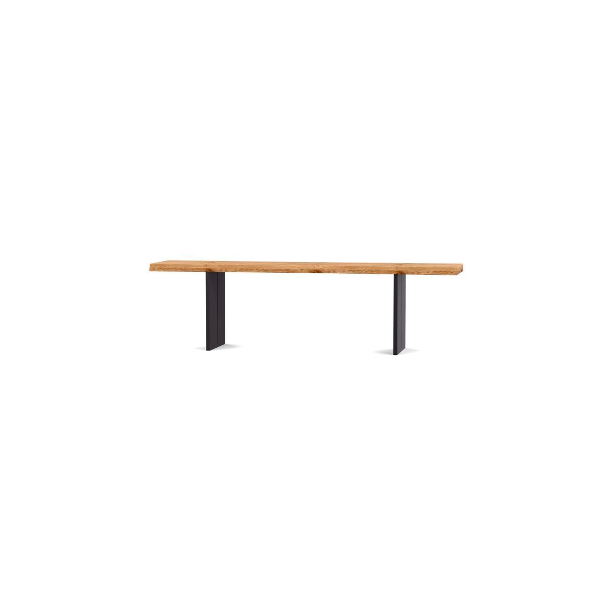 Heal's Berlin Bench 280x35cm Smoked Oak Straight Edge Filled Stainless Steel Legs - Heal's UK Furniture – image 5