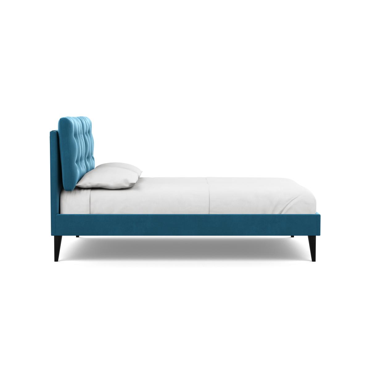 Heal's Mistral Double Bed Smart Velvet Ocean Black Feet - Heal's UK Bedroom Furniture – image 4