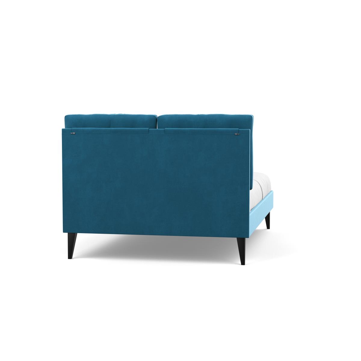 Heal's Mistral Double Bed Smart Velvet Ocean Black Feet - Heal's UK Bedroom Furniture – image 6