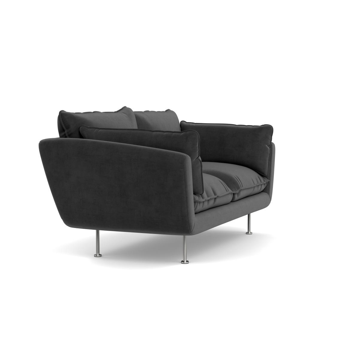 Heal's Allora 2 Seater Sofa Smart Luxe Velvet Nickel Black Feet - Heal's UK Furniture – image 2