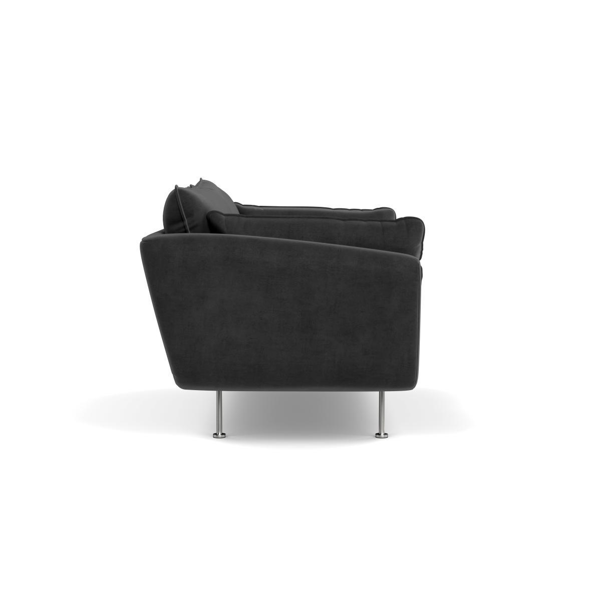 Heal's Allora 2 Seater Sofa Smart Luxe Velvet Nickel Black Feet - Heal's UK Furniture – image 3
