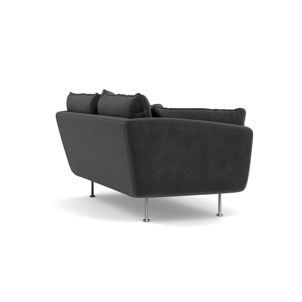Heal's Allora 2 Seater Sofa Smart Luxe Velvet Nickel Black Feet - Heal's UK Furniture – image 4