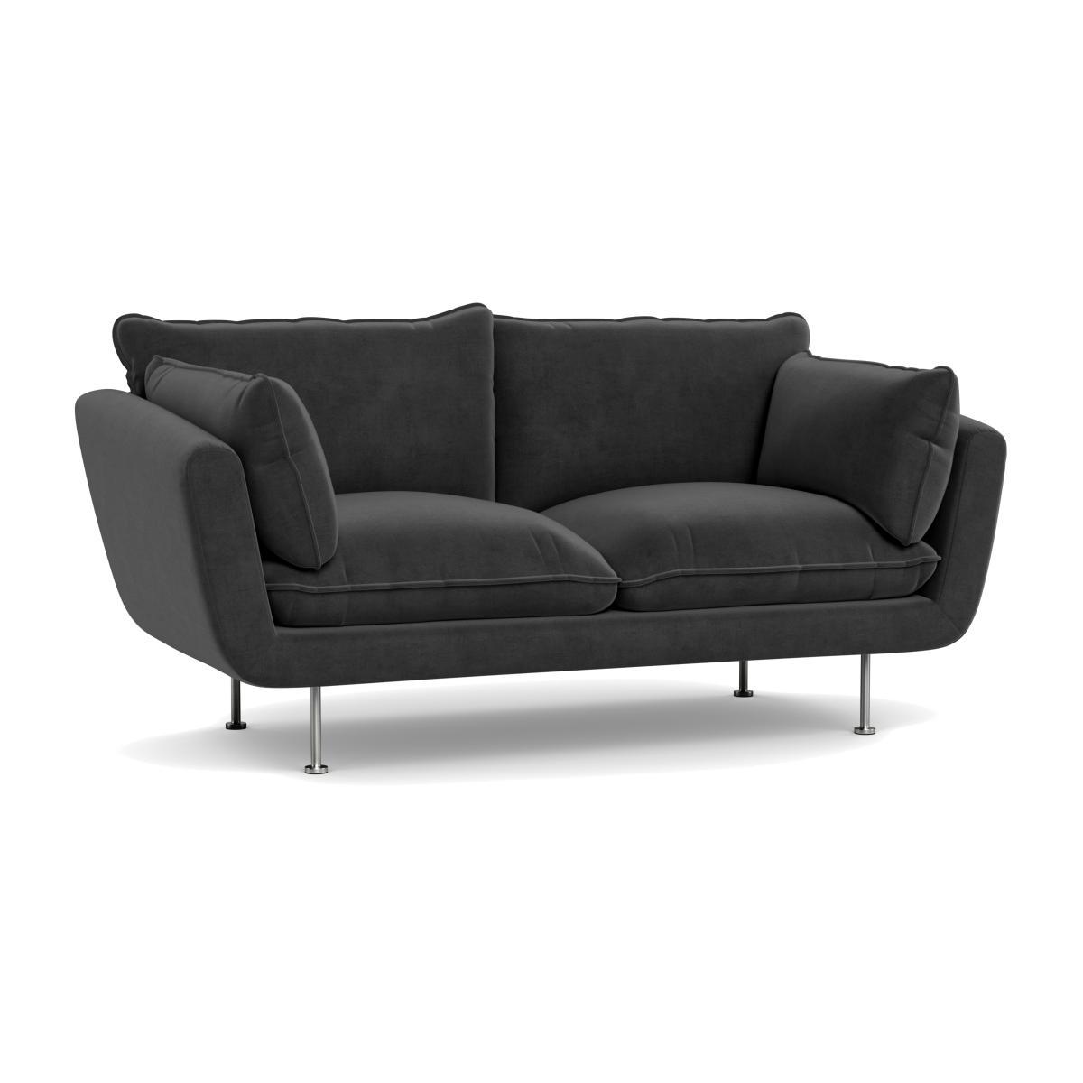 Heal's Allora 2 Seater Sofa Smart Luxe Velvet Nickel Black Feet - Heal's UK Furniture – image 1