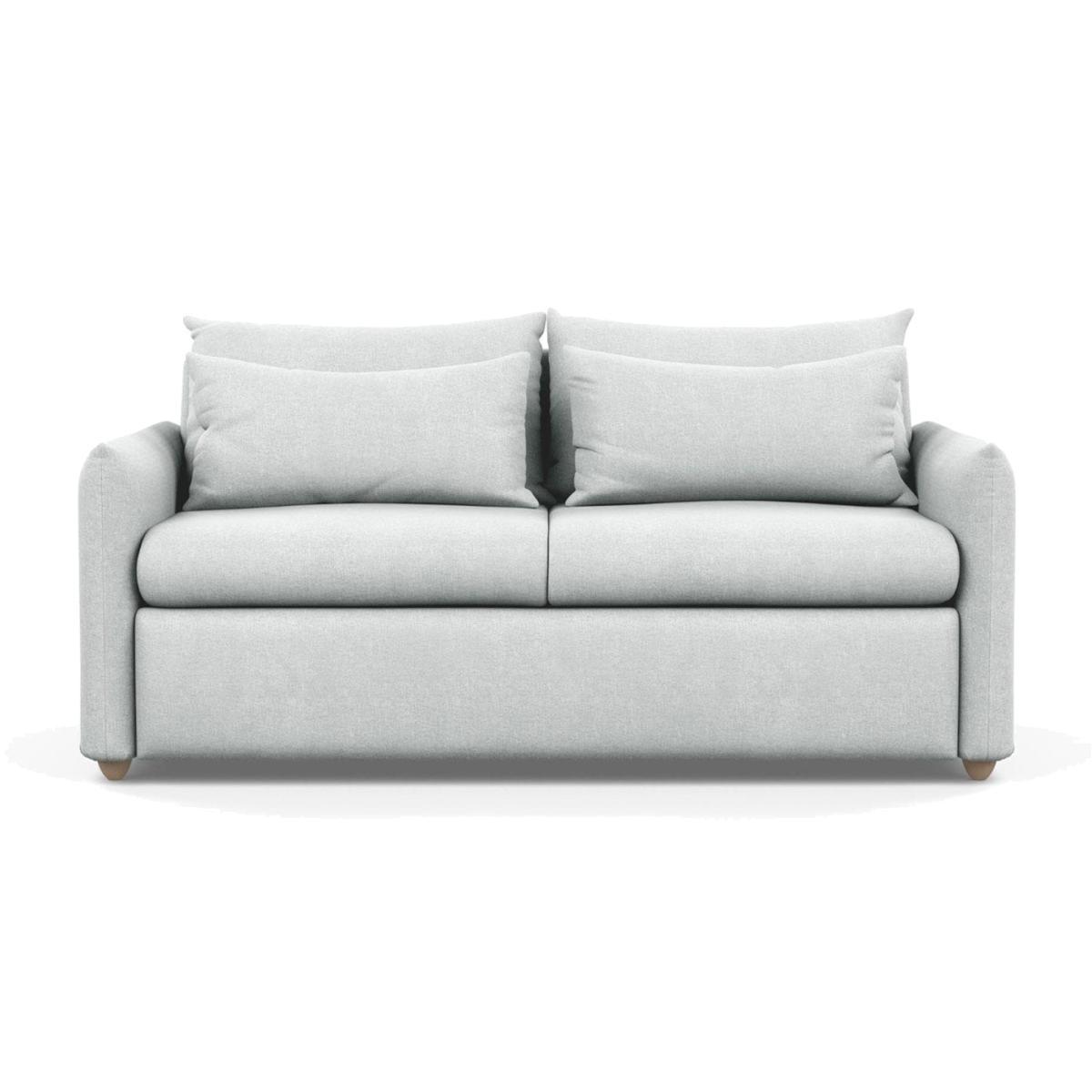 Heal's Pillow Sofa Bed Velvet Teal Natural Feet - Heal's UK Bedroom Furniture