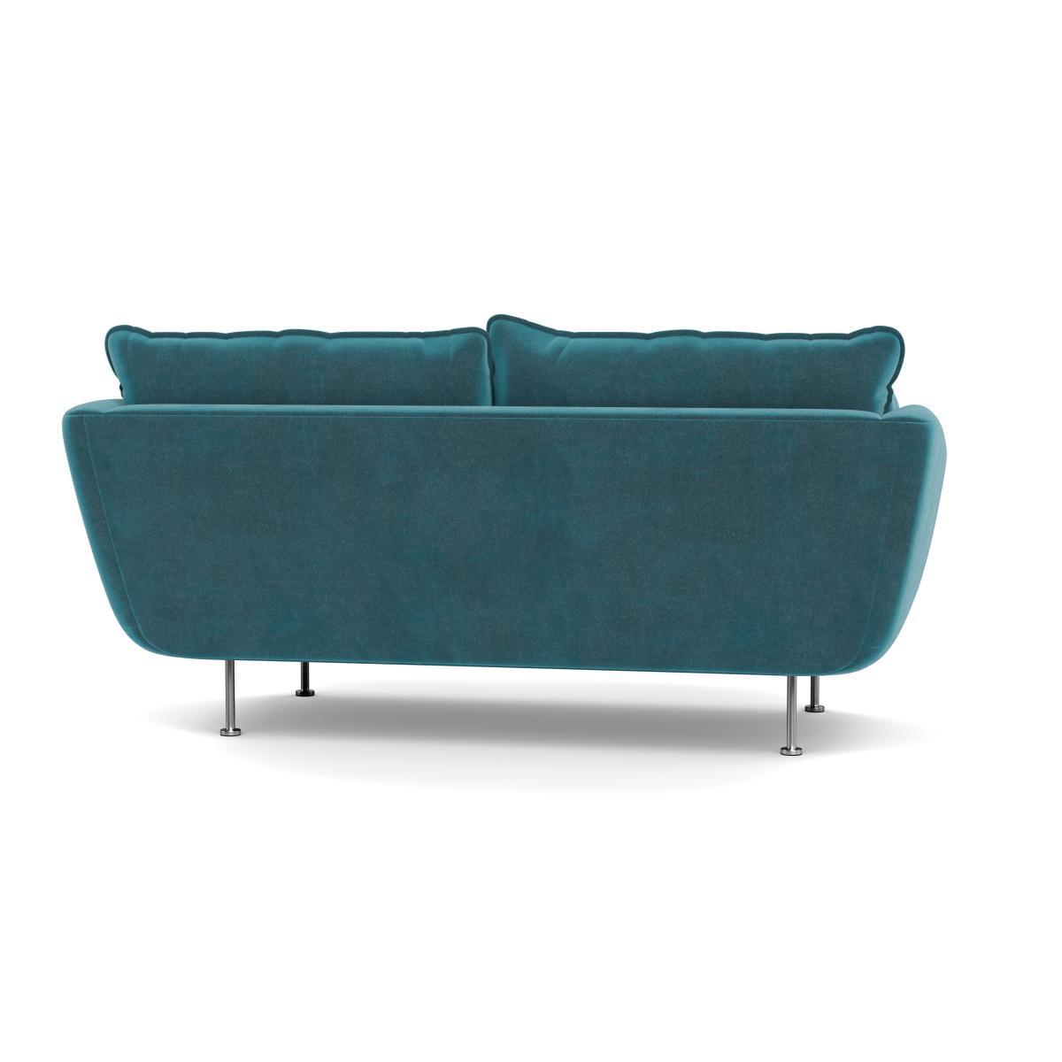 Heal's Allora 2 Seater Sofa Smart Luxe Velvet Airforce Blue Black Feet - Heal's UK Furniture – image 5