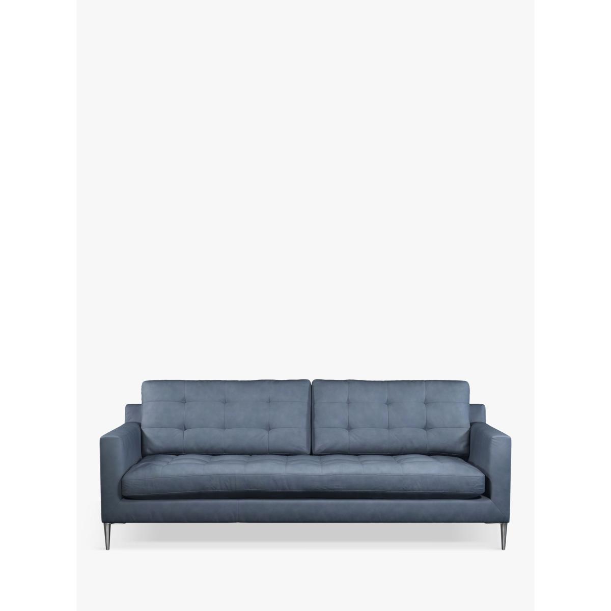 John Lewis & Partners Draper Large 3 Seater Leather Sofa, Metal Leg – image 4