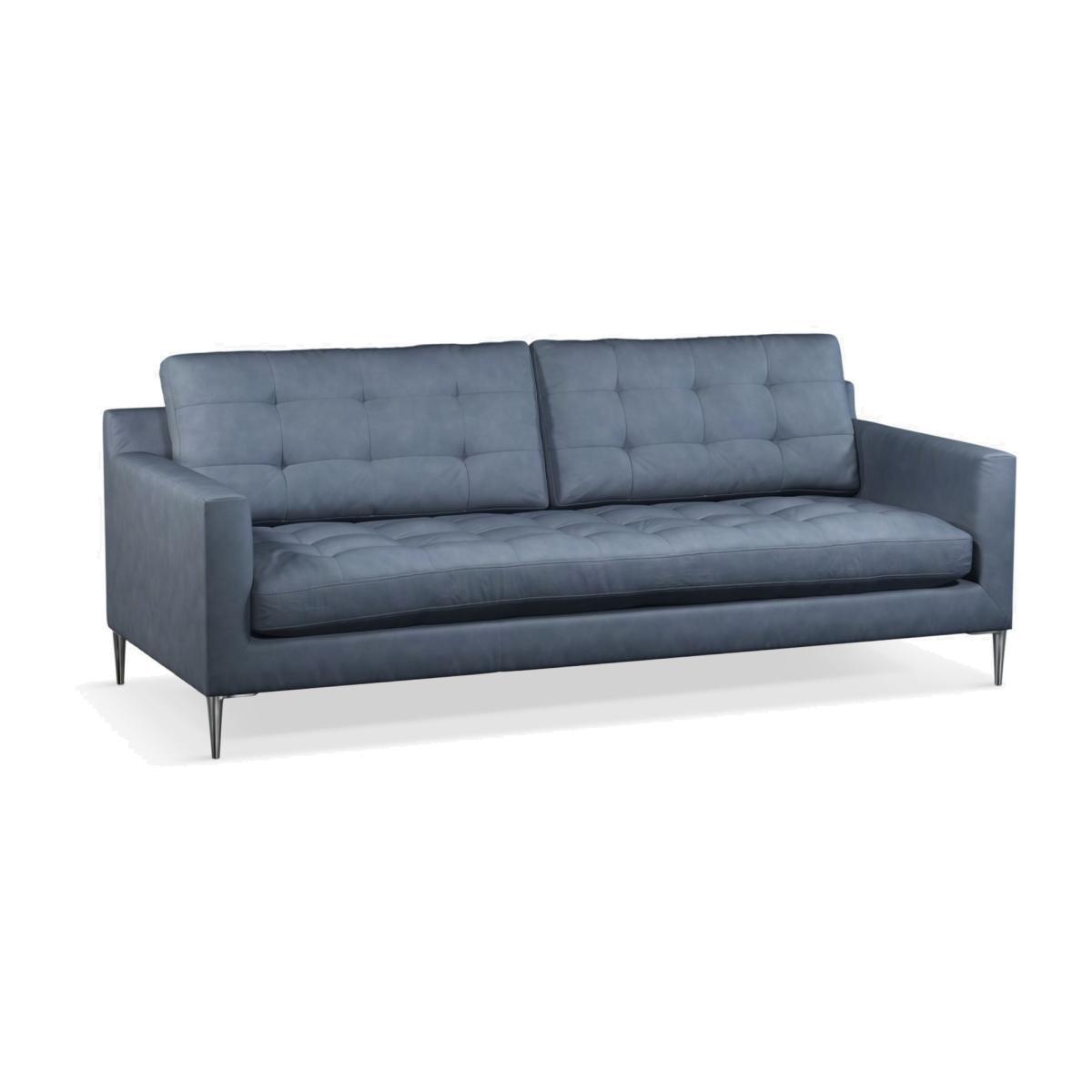 John Lewis & Partners Draper Large 3 Seater Leather Sofa, Metal Leg – image 1