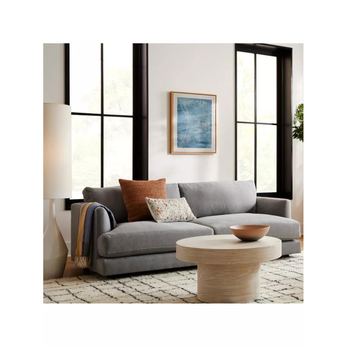 west elm Haven Large 3 Seater Sofa, Washed Canvas Feather Grey – image 4