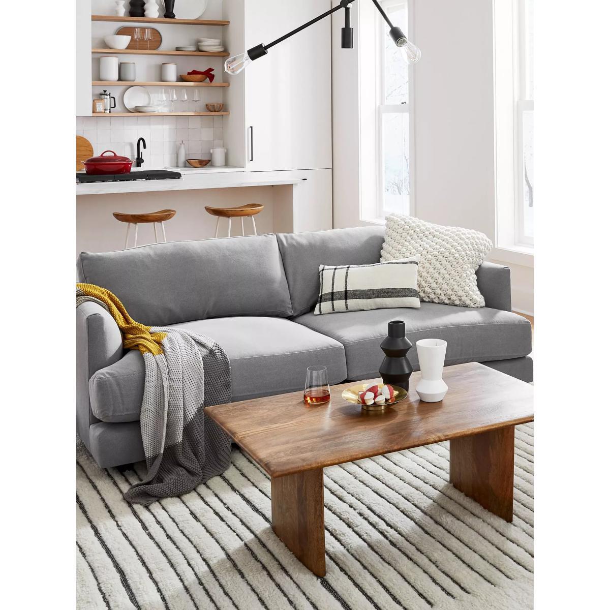 west elm Haven Large 3 Seater Sofa, Washed Canvas Feather Grey – image 5