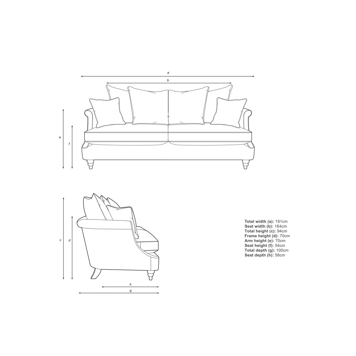 John Lewis Cosy Pillow Back Large 3 Seater Sofa – image 7