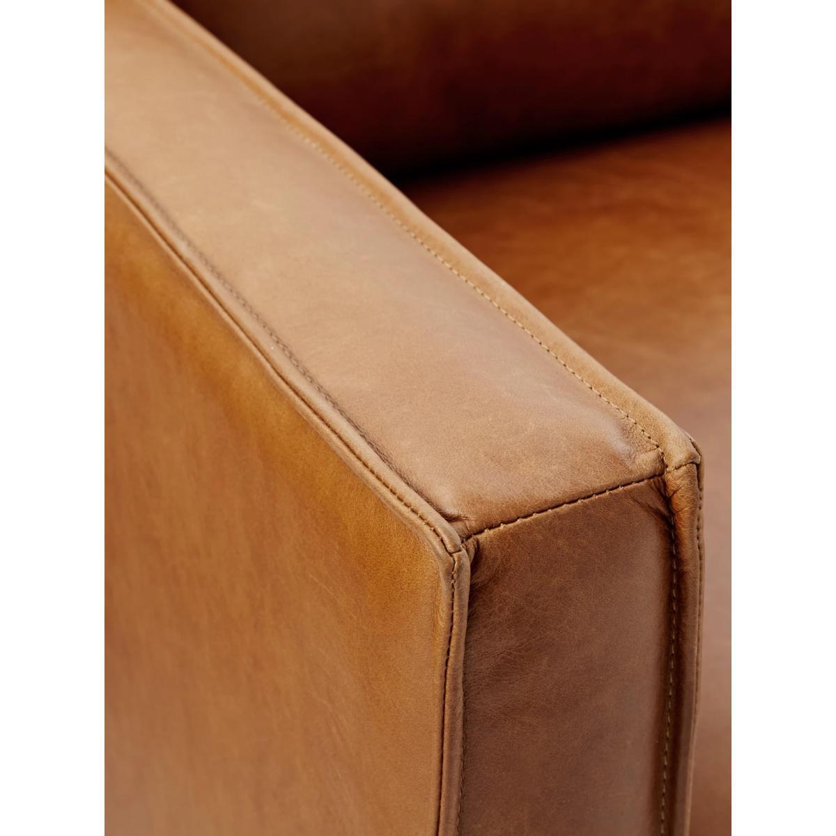 west elm Axel Large 3 Seater Leather Sofa, Saddle – image 3