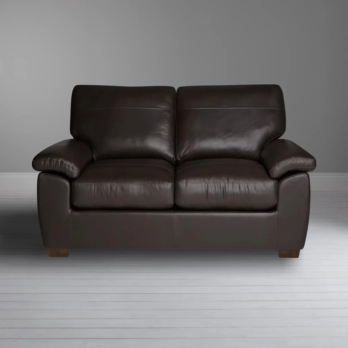 John Lewis & Partners Camden Small 2 Seater Leather Sofa, Dark Leg – image 2