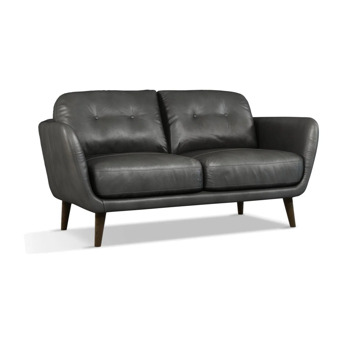 John Lewis & Partners Arlo Small 2 Seater Leather Sofa, Dark Leg, Winchester Anthracite – image 1