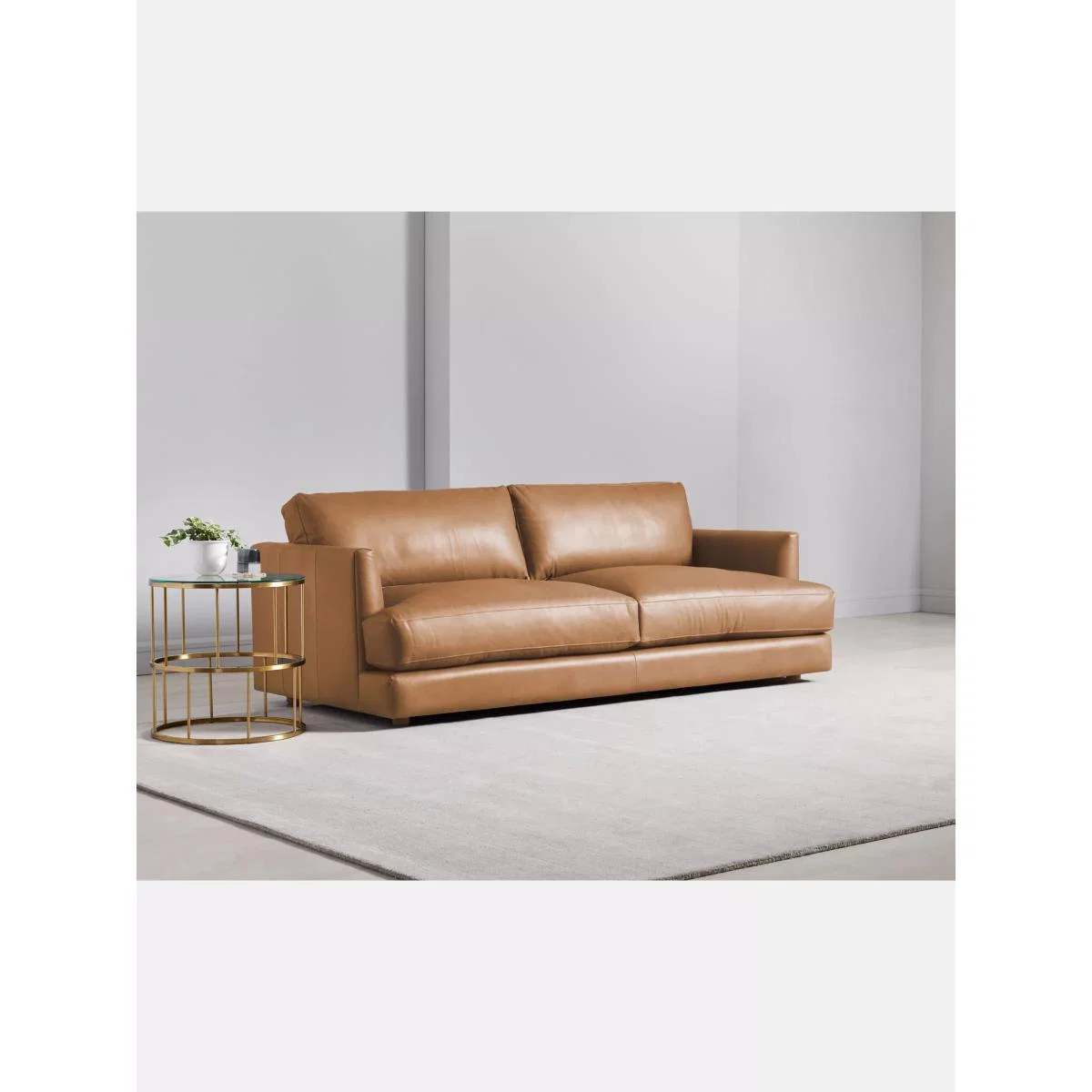 west elm Haven Large 3 Seater Leather Sofa, Ludlow Pecan – image 3