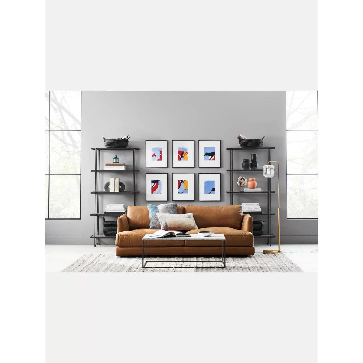 west elm Haven Large 3 Seater Leather Sofa, Ludlow Pecan – image 4