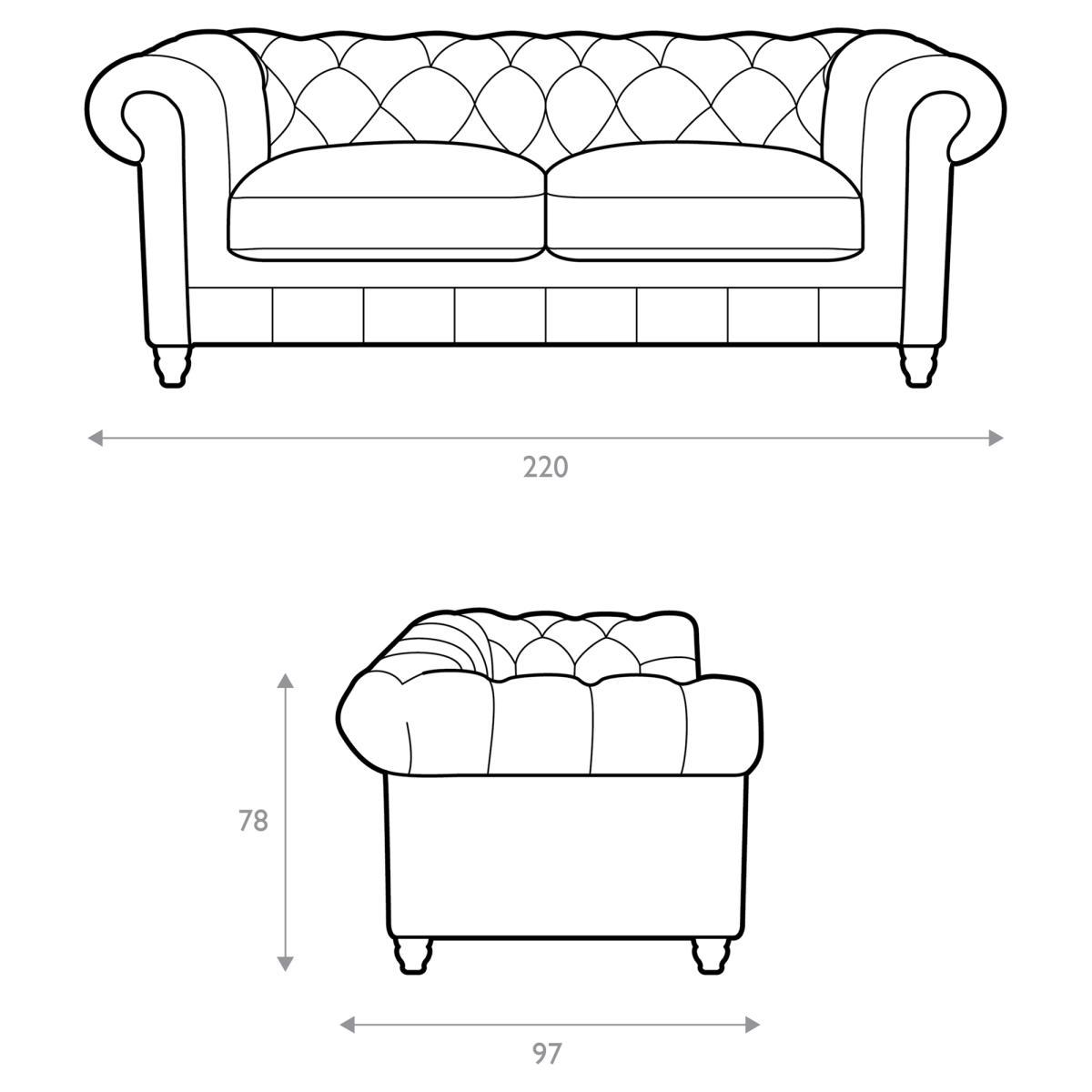 Halo Earle Chesterfield Large 3 Seater Leather Sofa – image 7