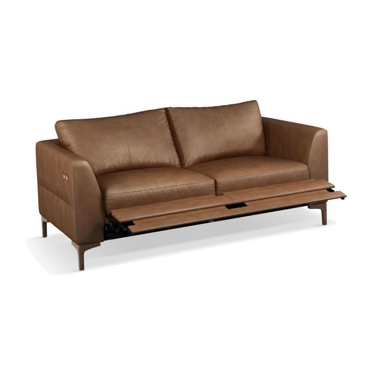 John Lewis & Partners Belgrave Motion Medium 2 Seater Leather Sofa with Footrest Mechanism, Dark Leg – image 1