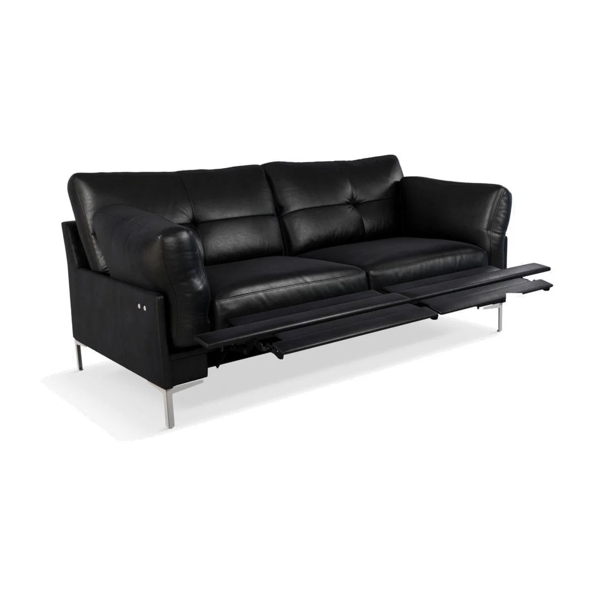 John Lewis & Partners Java II Motion Medium 2 Seater Leather Sofa with Footrest Mechanism, Metal Leg – image 1
