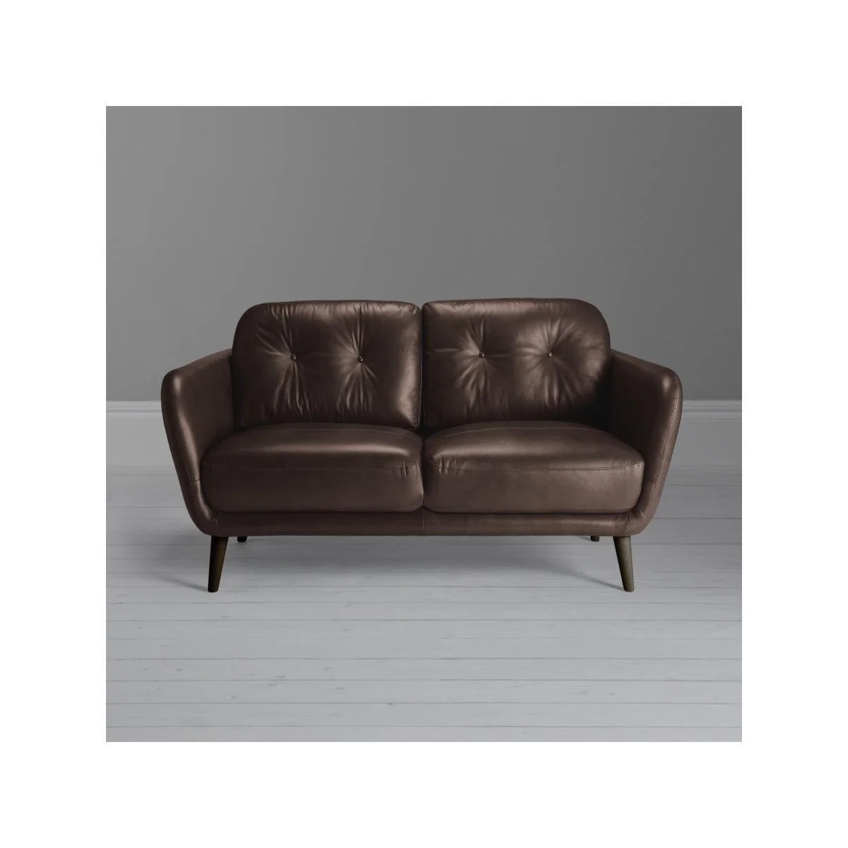 John Lewis & Partners Arlo Small 2 Seater Leather Sofa, Dark Leg – image 2