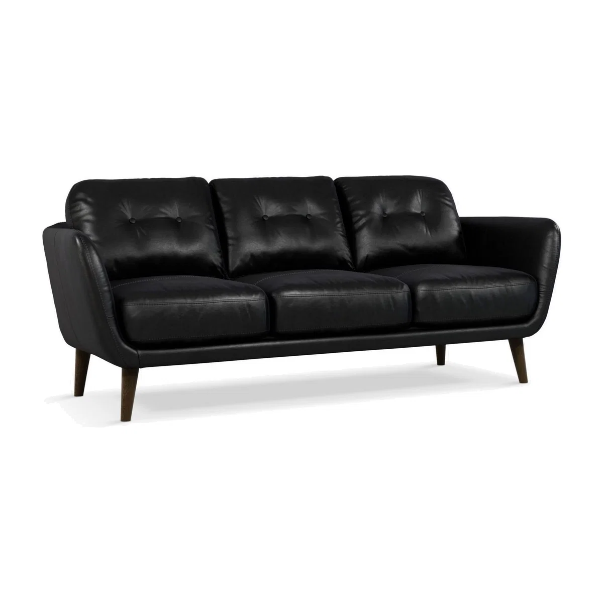 John Lewis & Partners Arlo Large 3 Seater Leather Sofa, Dark Leg – image 1