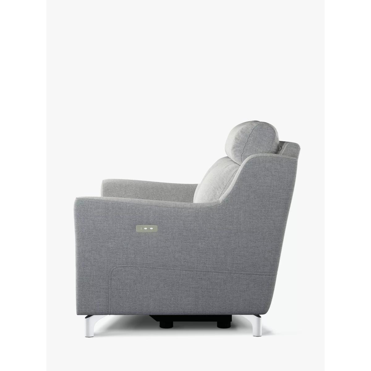 John Lewis & Partners Elevate Medium 2 Seater Power Recliner Sofa, Metal Leg, Connie Grey – image 3