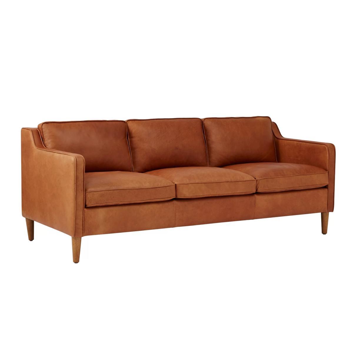 west elm Hamilton Large 3 Seater Leather Sofa, Sienna – image 2