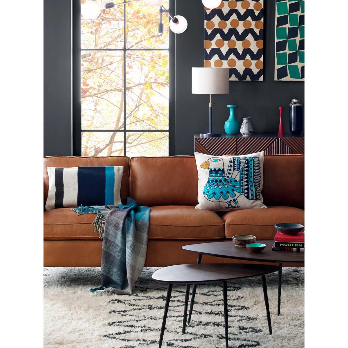 west elm Hamilton Large 3 Seater Leather Sofa, Sienna – image 7
