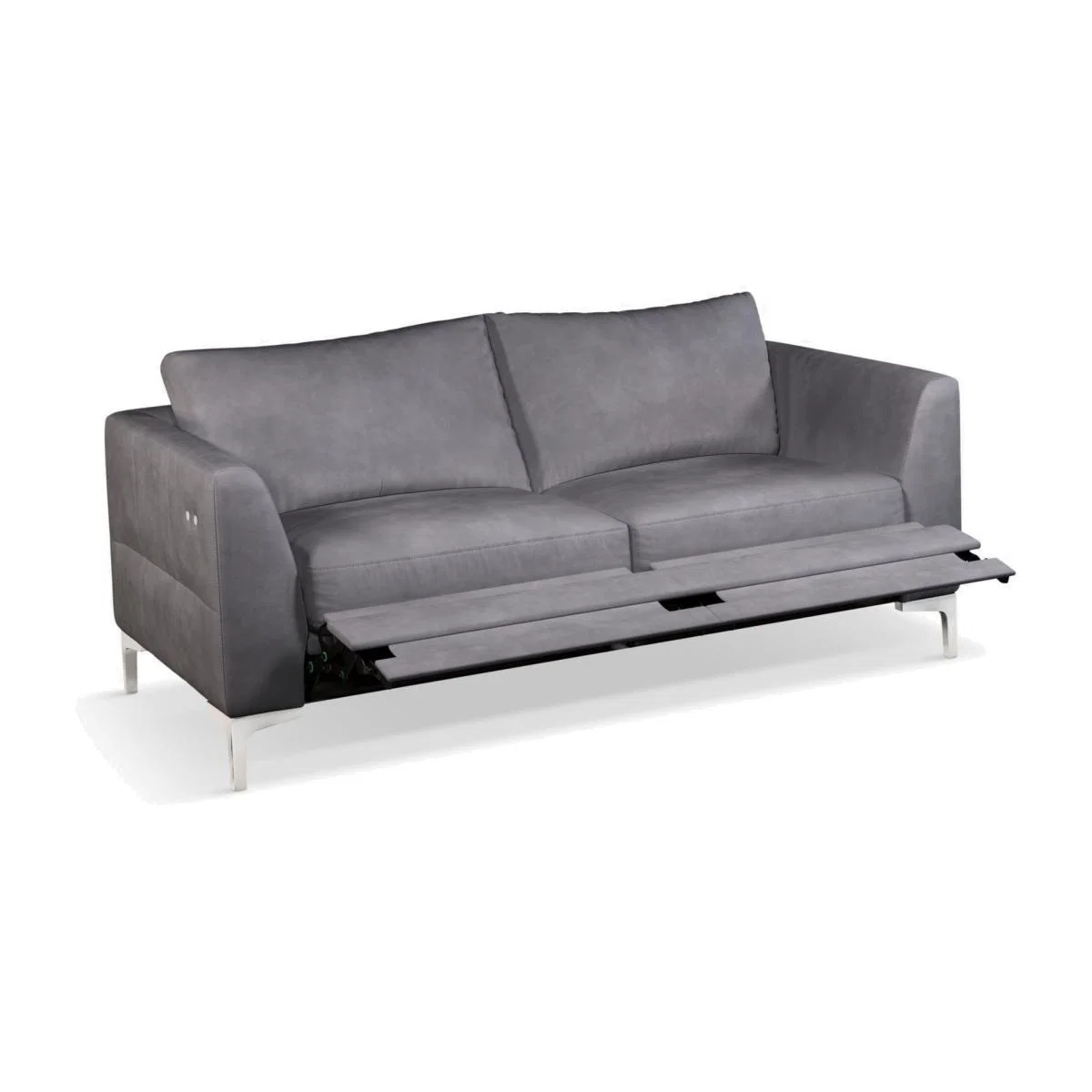 John Lewis & Partners Belgrave Motion Medium 2 Seater Leather Sofa with Footrest Mechanism, Metal Leg – image 1