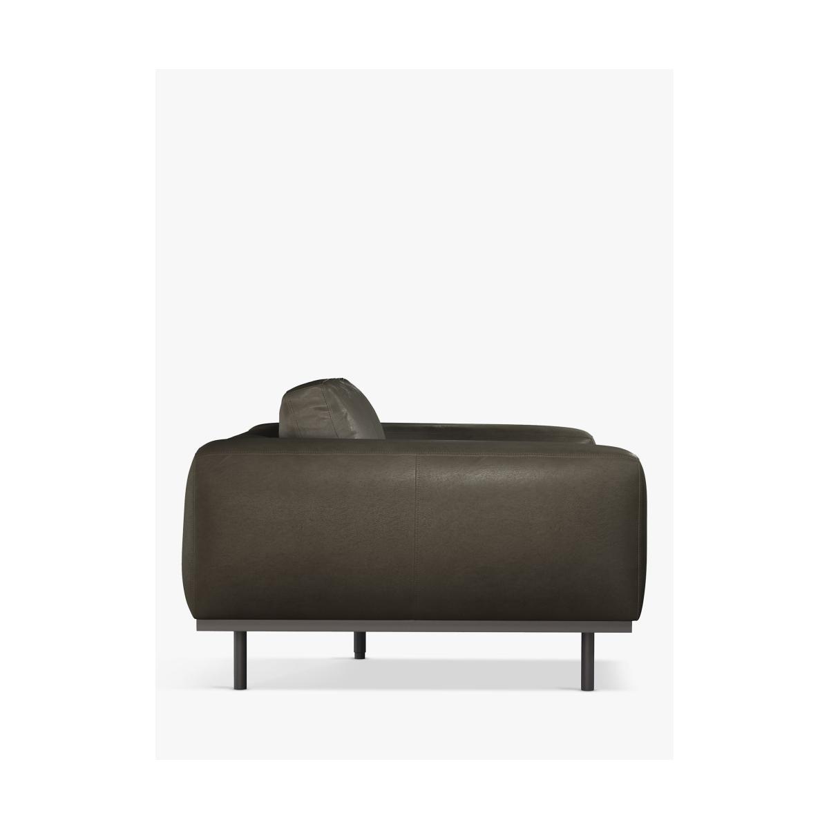 Halo Nougat Medium 2 Seater Leather Sofa, Hand Tipped Pewter – image 2