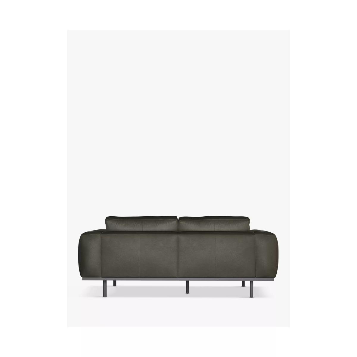 Halo Nougat Medium 2 Seater Leather Sofa, Hand Tipped Pewter – image 3