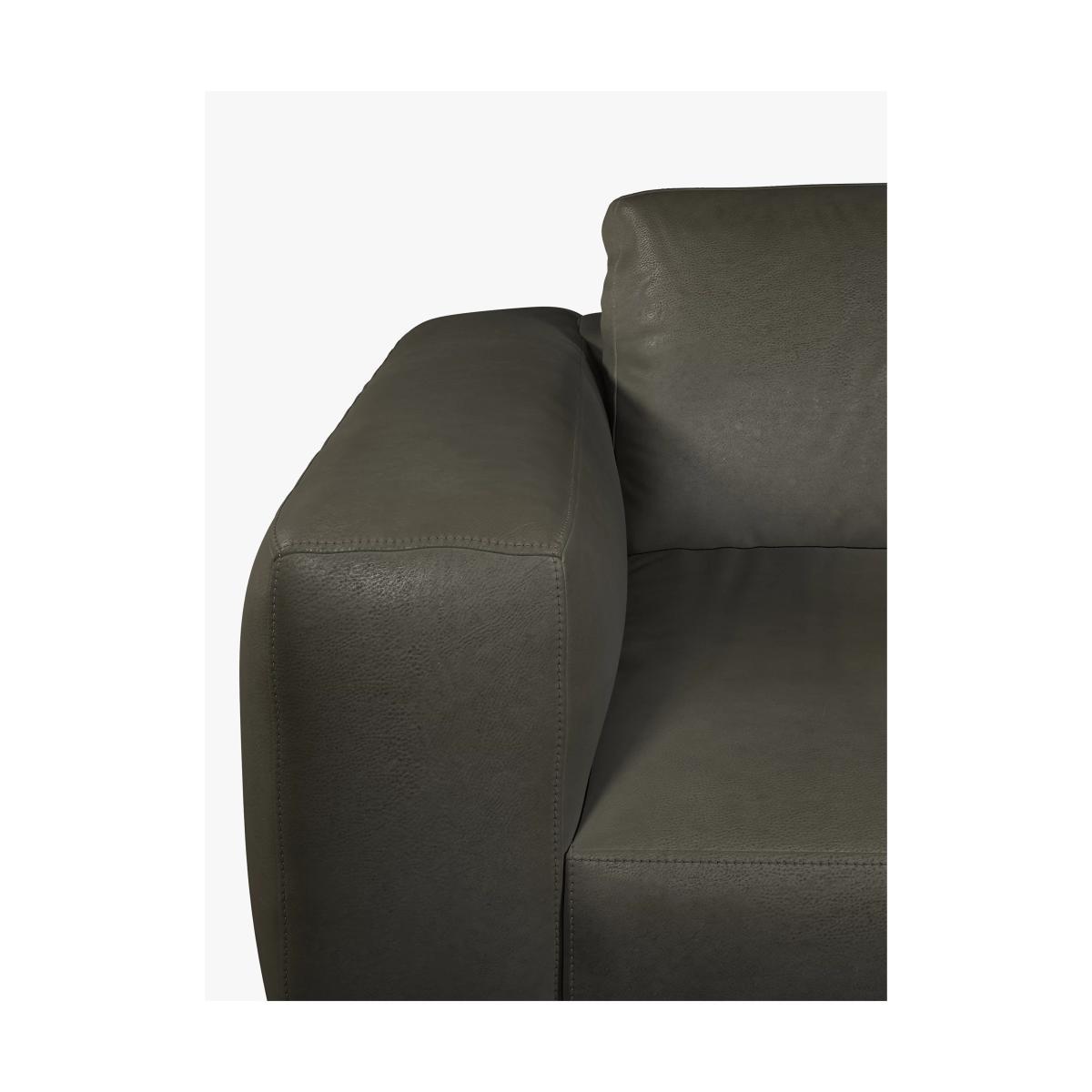 Halo Nougat Medium 2 Seater Leather Sofa, Hand Tipped Pewter – image 6