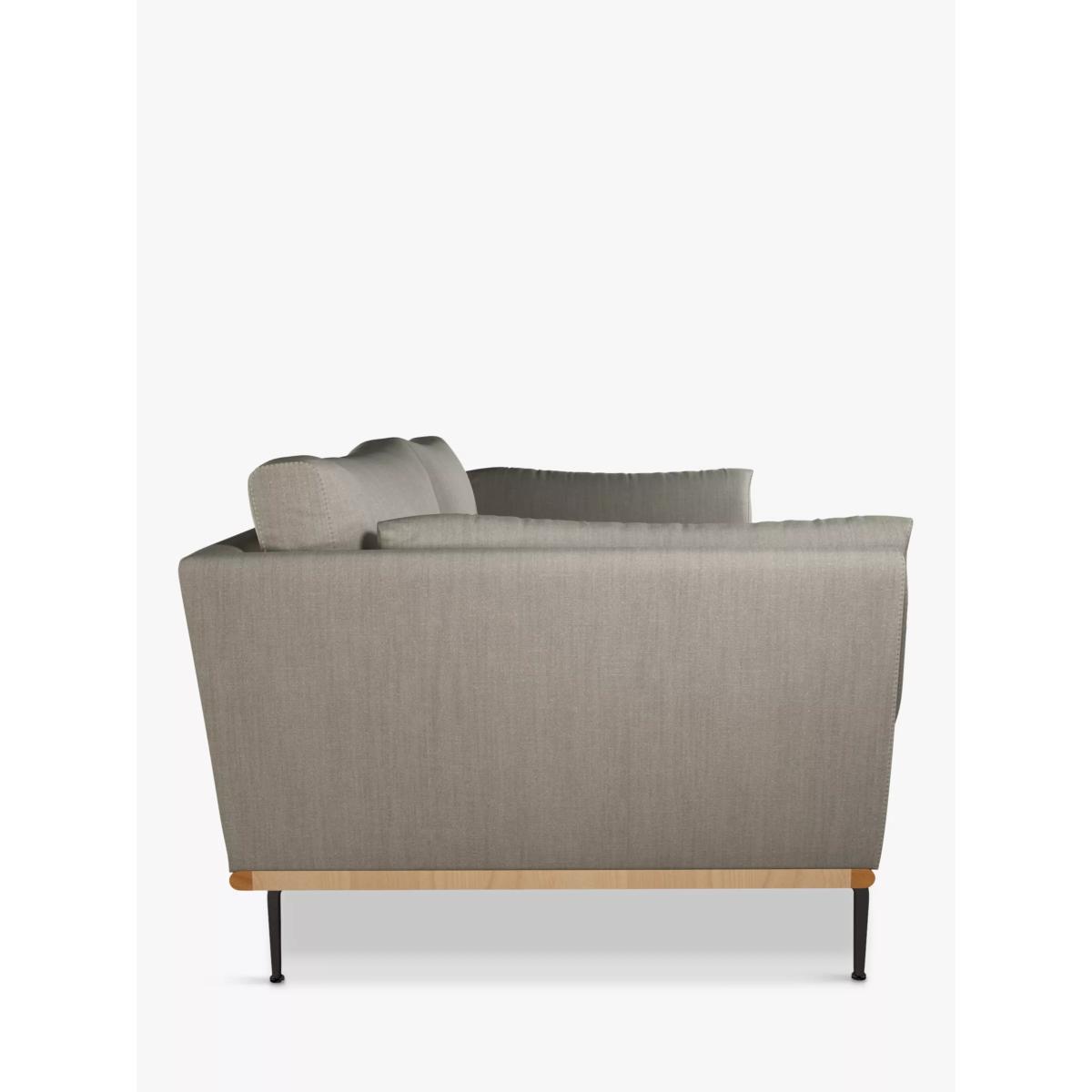 John Lewis & Partners Platform Large 3 Seater Sofa, Black Leg, Relaxed Linen Storm – image 2