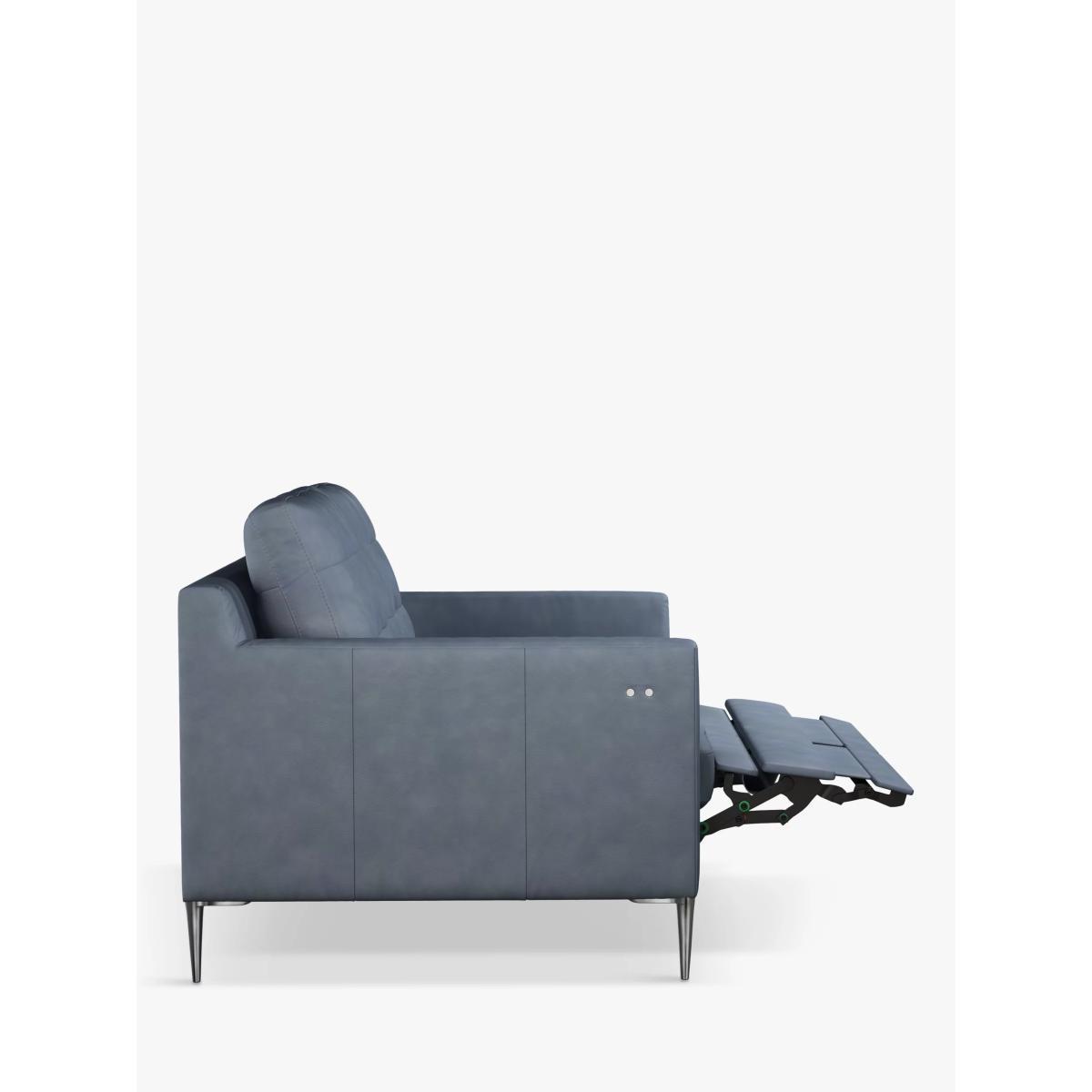John Lewis & Partners Draper Motion Medium 2 Seater Leather Sofa with Footrest Mechanism, Metal Leg – image 2