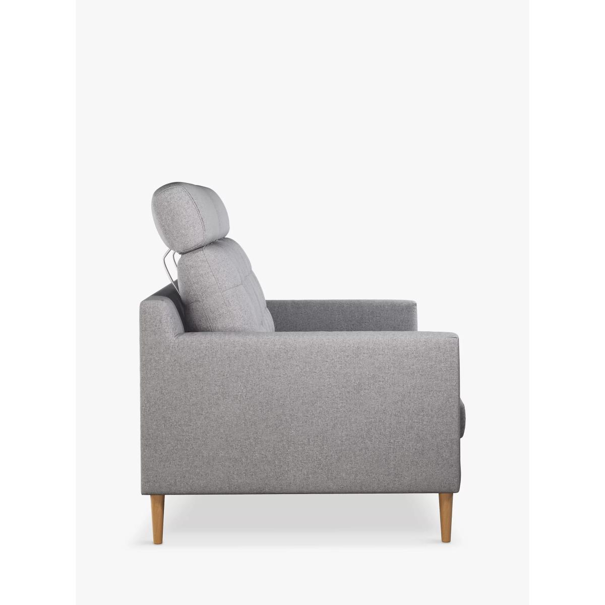 John Lewis Draper High Back Large 3 Seater Sofa, Light Leg, Brushed Tweed Grey – image 2