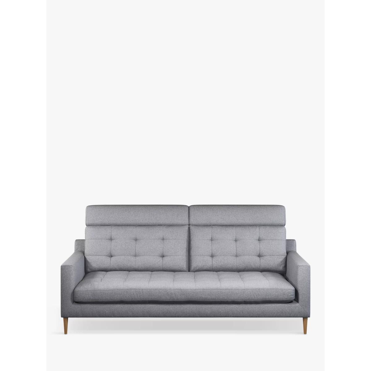 John Lewis Draper High Back Large 3 Seater Sofa, Light Leg, Brushed Tweed Grey – image 3