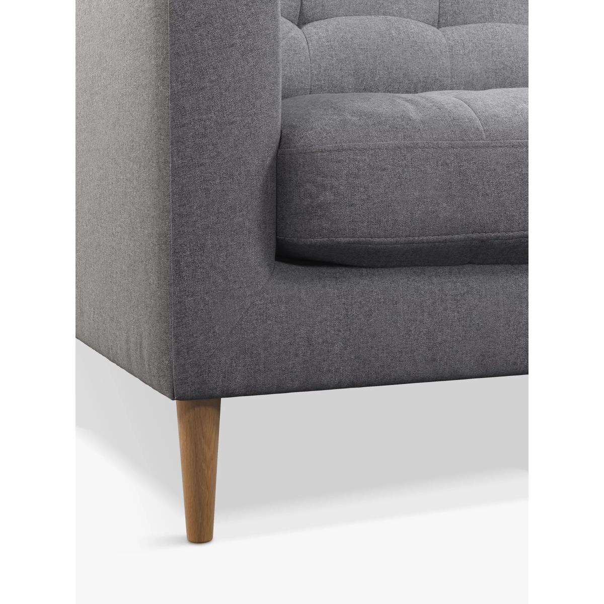 John Lewis Draper High Back Large 3 Seater Sofa, Light Leg, Brushed Tweed Grey – image 6