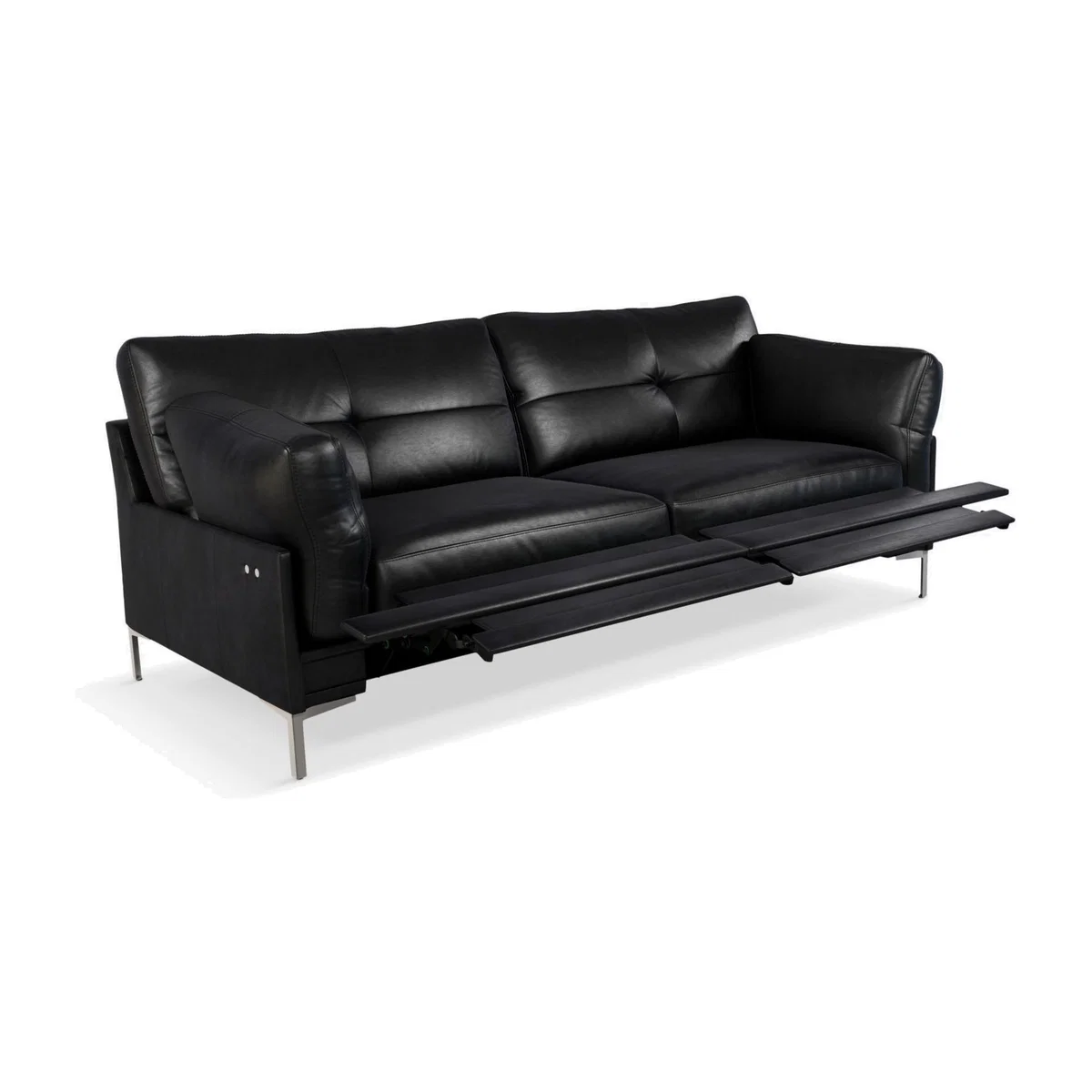 John Lewis & Partners Java II Motion Large 3 Seater Leather Sofa with Footrest Mechanism, Metal Leg – image 1
