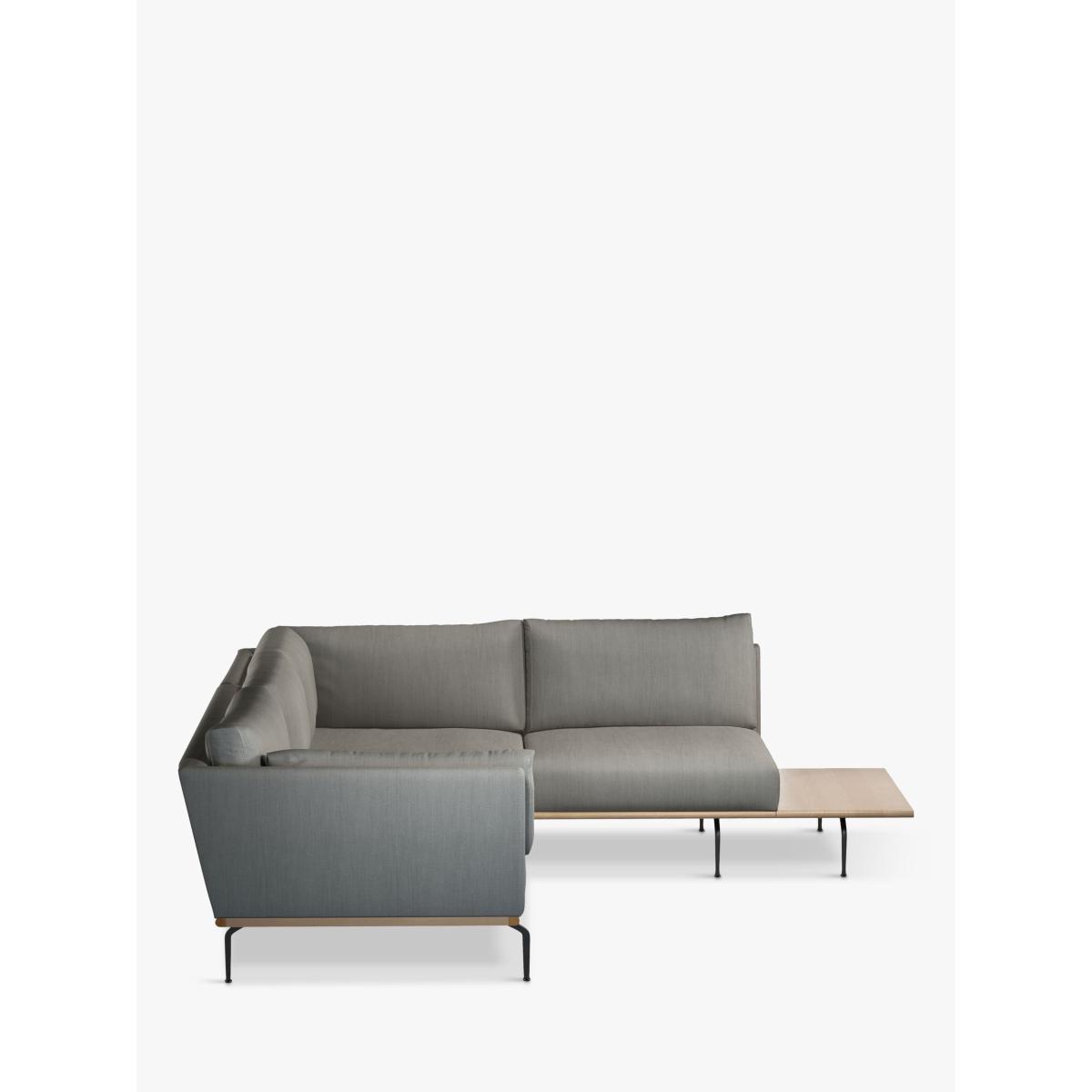 John Lewis & Partners Platform 5+ Seater RHF Corner End Sofa with Table, Black Leg, Relaxed Linen Storm – image 2
