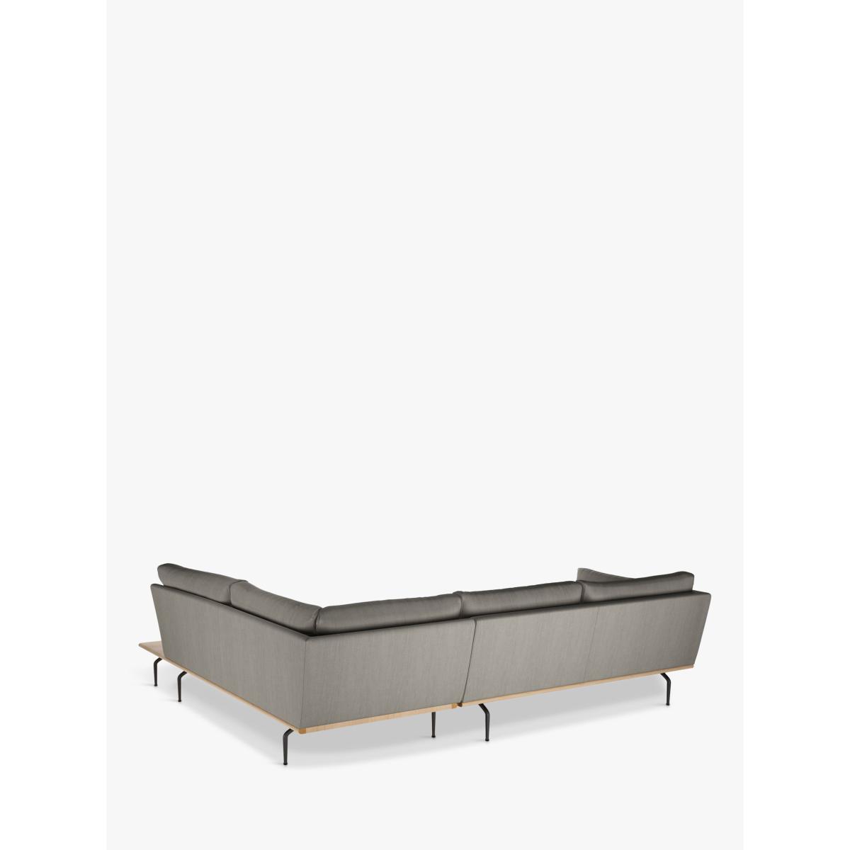 John Lewis & Partners Platform 5+ Seater RHF Corner End Sofa with Table, Black Leg, Relaxed Linen Storm – image 3