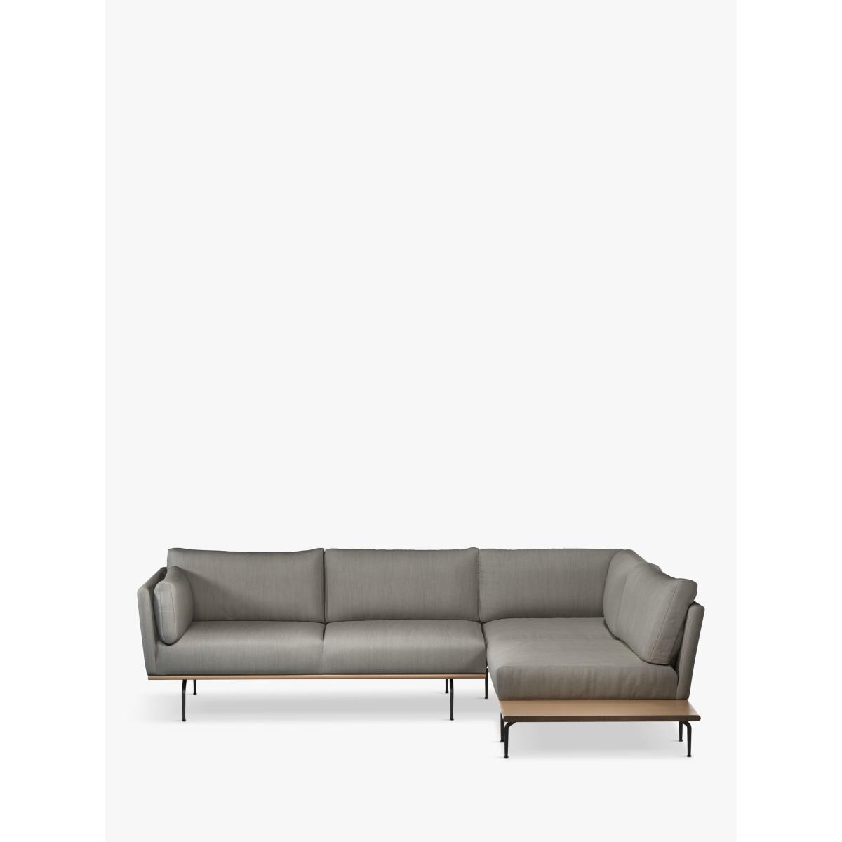 John Lewis & Partners Platform 5+ Seater RHF Corner End Sofa with Table, Black Leg, Relaxed Linen Storm – image 4