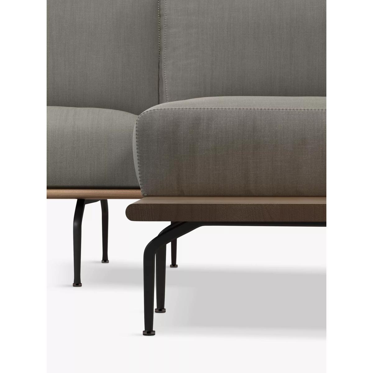 John Lewis & Partners Platform 5+ Seater RHF Corner End Sofa with Table, Black Leg, Relaxed Linen Storm – image 6