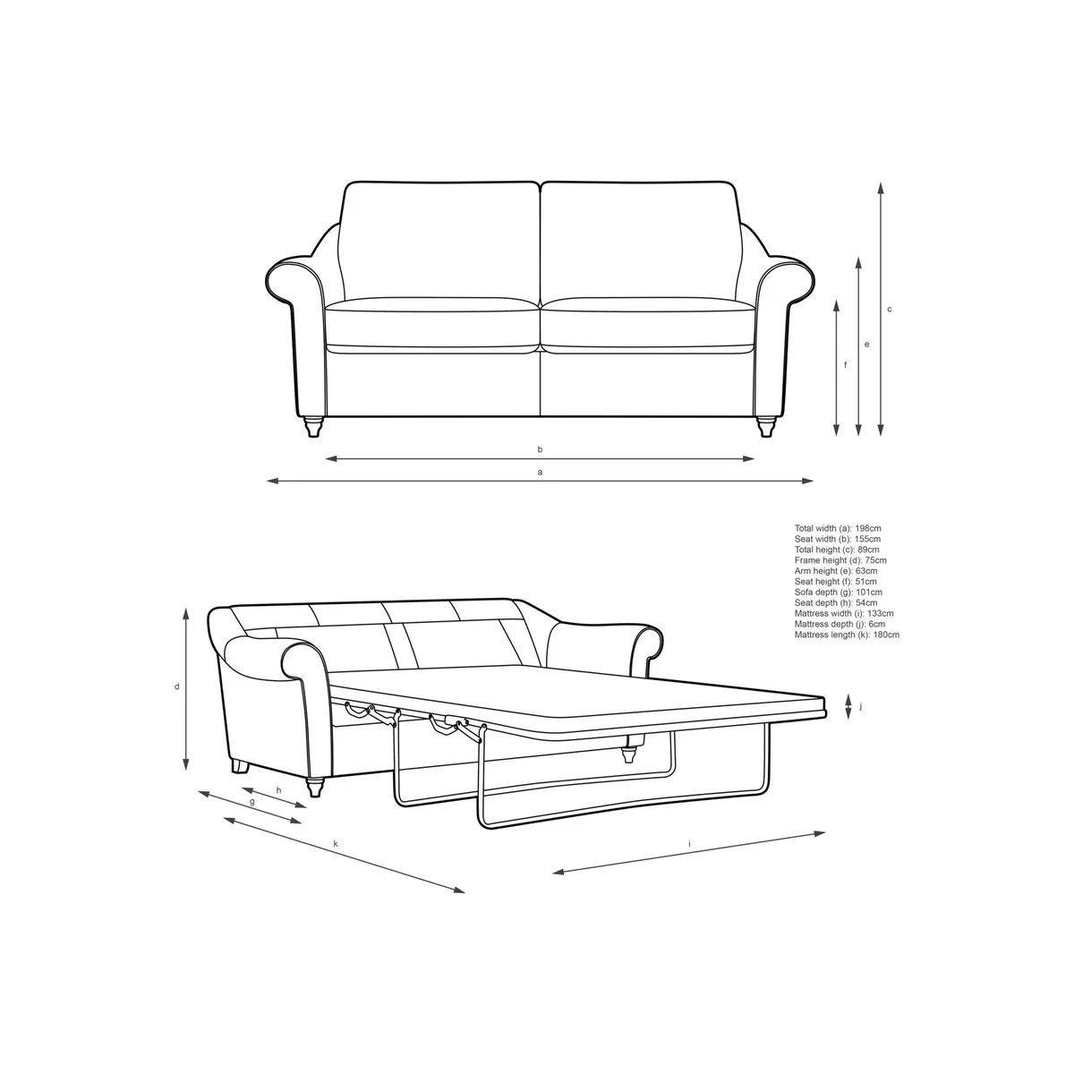 John Lewis Camber Sofa Bed, Light Leg – image 8