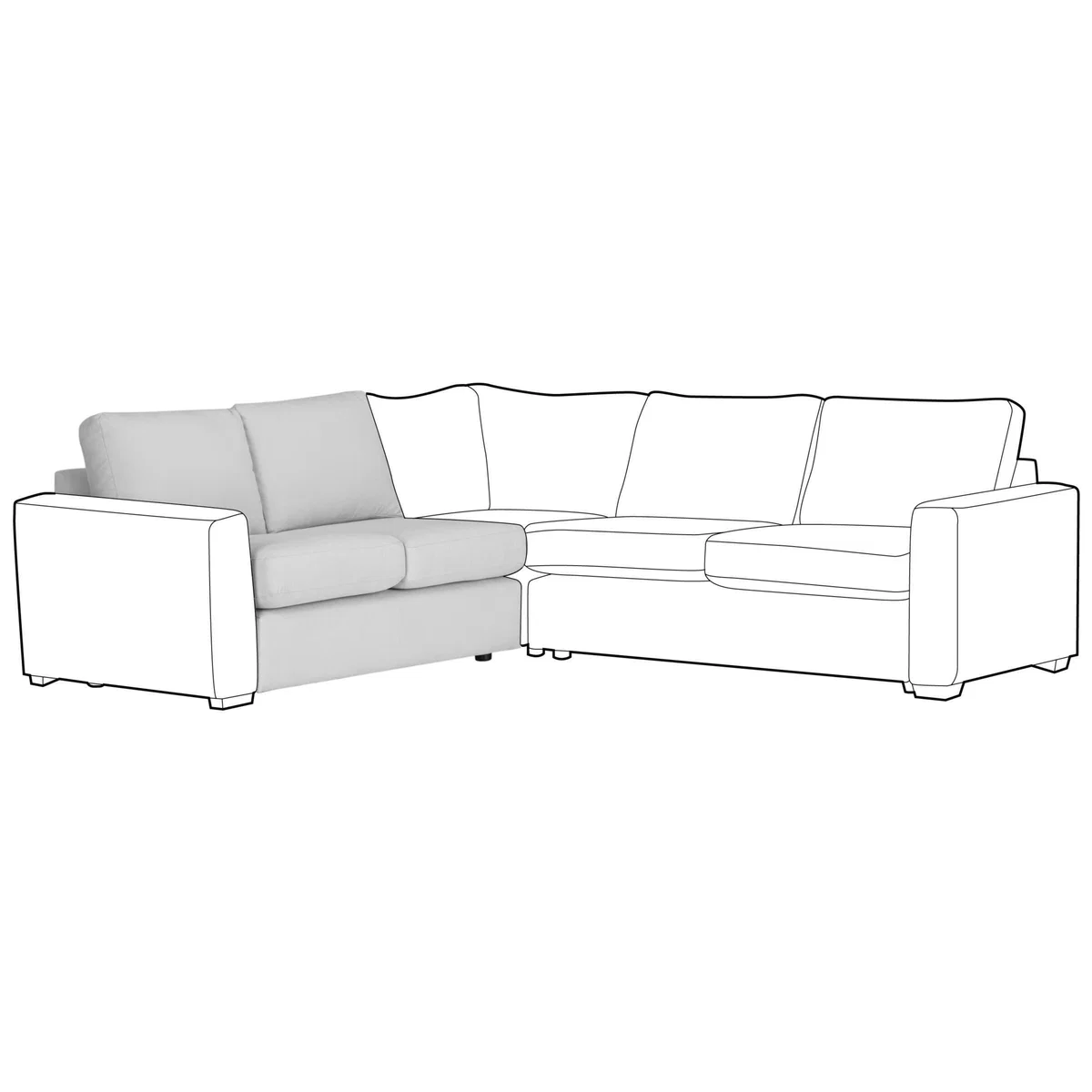 John Lewis & Partners Oliver Modular Medium 2 Seater Armless Sofa Unit – image 2