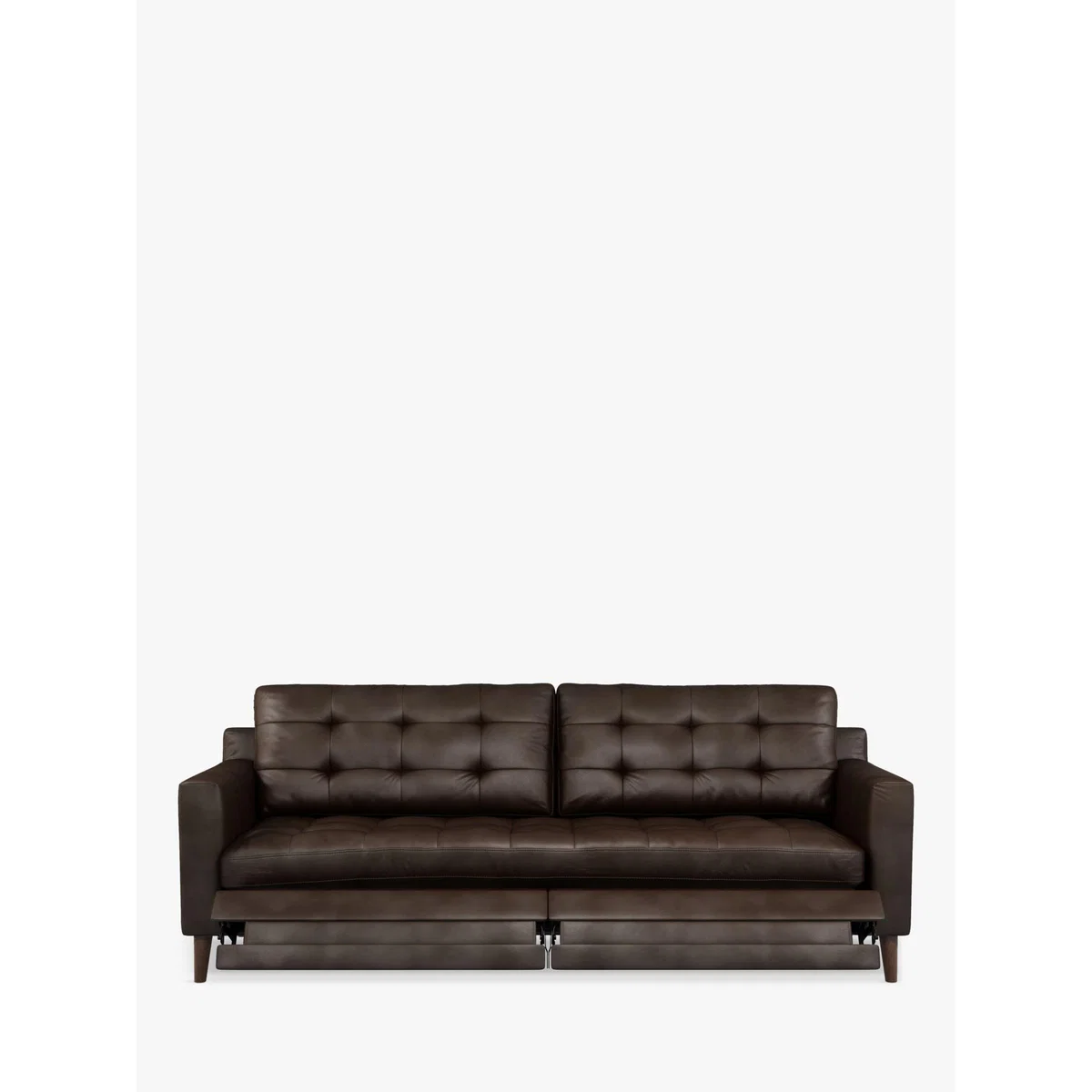 John Lewis & Partners Draper Motion Large 3 Seater Leather Sofa with Footrest Mechanism, Dark Leg – image 4